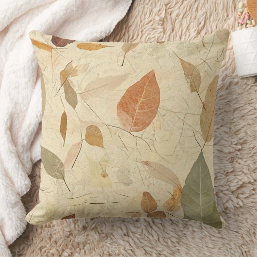 Rustic Nature-Inspired Leaf - Botanical Art (3) クッション (ブランケット)