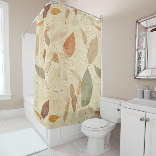 Rustic Nature-Inspired Leaf - Botanical Art (3) シャワーカーテン (インサイチュ)