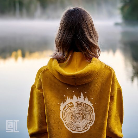 Rustic Nature Tree Rings Forest Silhouette  Tシャツ