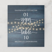 Rustic Navy Blue Wedding Dinner Guest Name プレイスカード (外部開封)