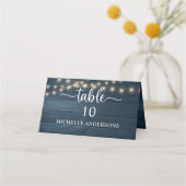 Rustic Navy Blue Wedding Dinner Guest Name プレイスカード (裏面)