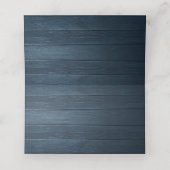 Rustic Navy Blue Wedding Dinner Guest Name プレイスカード (内部開封)