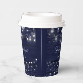 Rustic Navy Wood Mason Jars Lights Wedding 紙コップ (右)