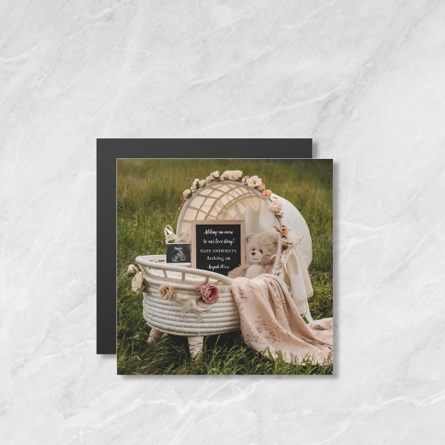 Rustic Neutral Baby Reveal pregnancy announcement (クリエイターアップロード済み)