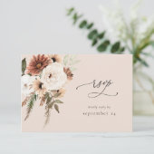 Rustic Neutral Boho フラワー Meal RSVP S2 - ベージュ (スタンド正面)