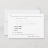 Rustic Neutral Boho フラワー Meal RSVP S2 - ベージュ (裏面)