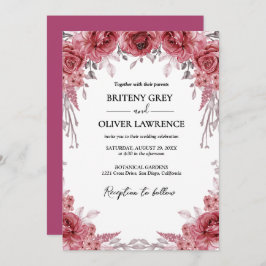 Rustic Neutral Boho Floral Wedding 招待状