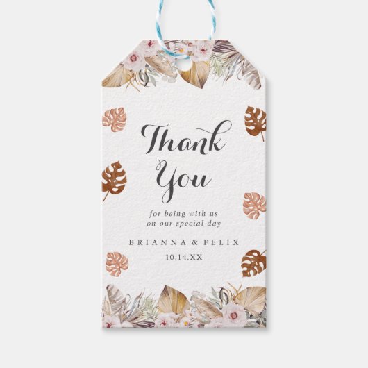 Rustic Neutral Boho Wedding ギフトタグ (正面)