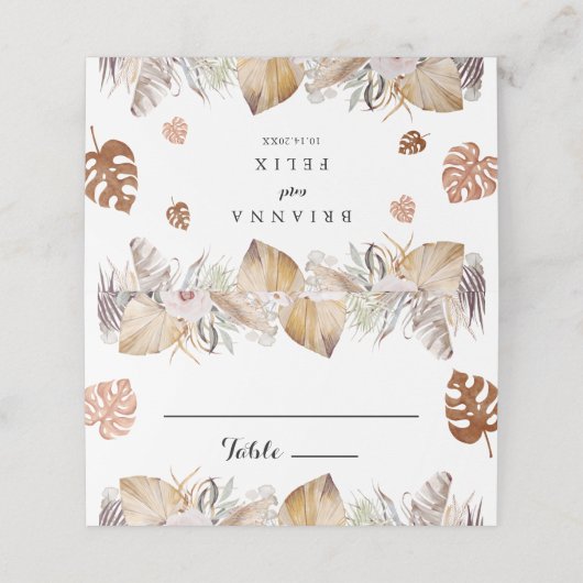 Rustic Neutral Boho Wedding プレイスカード (外部開封)