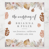 Rustic Neutral Boho Wedding ワインラベル (シングルラベル)