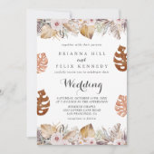 Rustic Neutral Boho Wedding 招待状 (正面)