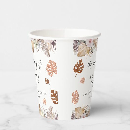 Rustic Neutral Boho Wedding 紙コップ (左)