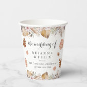 Rustic Neutral Boho Wedding 紙コップ (正面)