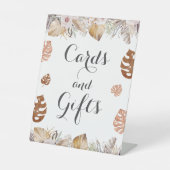 Rustic Neutral Boho Wedding Cards and Gifts Card 台座サイン (正面)