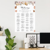 Rustic Neutral Boho Wedding Seating Chart ポスター (ホームオフィス)