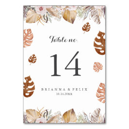 Rustic Neutral Boho Wedding Table Number テーブルナンバー