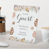 Rustic Neutral Boho Wedding Wifi Sign 台座サイン (インサイチュ)