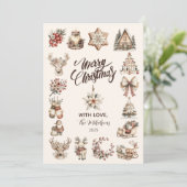 Rustic Neutral Christmas シーズンカード (スタンド正面)