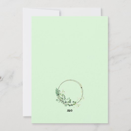 Rustic Neutral Floral Wedding Invitation 招待状 (裏面)