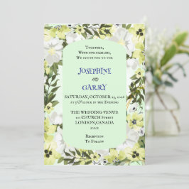 Rustic Neutral Floral Wedding Invitation 招待状