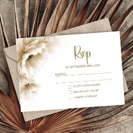 Rustic Neutral Floral Wedding RSVP