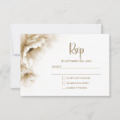 Rustic Neutral Floral Wedding RSVP (正面)