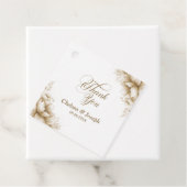 Rustic Neutral Floral Wedding Thank You フェイバータグ (インサイチュ)