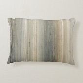 Rustic Neutral Gray Brown Abstract Stripe アクセントクッション (裏面)