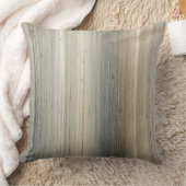 Rustic Neutral Gray Brown Abstract Stripe クッション (ブランケット)