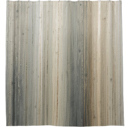Rustic Neutral Gray Brown Abstract Stripe シャワーカーテン (正面)