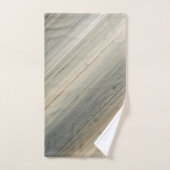Rustic Neutral Gray Brown Abstract Stripe バスタオルセット (ハンドタオル)