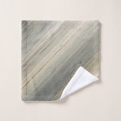 Rustic Neutral Gray Brown Abstract Stripe バスタオルセット (ウォッシュタオル)