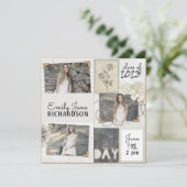 Rustic Neutral Ivory Floral Photo Graduation Girl 案内状 (スタンド正面)