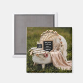 Rustic Neutral pregnancy announcement keepsake マグネット (正面/裏面)