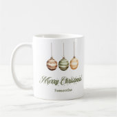 Rustic neutral Scandinavian style custom name Xmas コーヒーマグカップ (左)