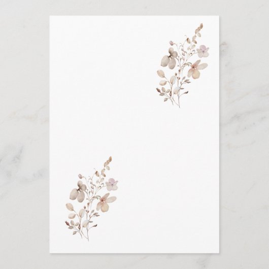 Rustic Neutral Wedding Menu Design メニュー (裏面)