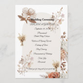 Rustic Neutral Wedding Program プログラム (正面)
