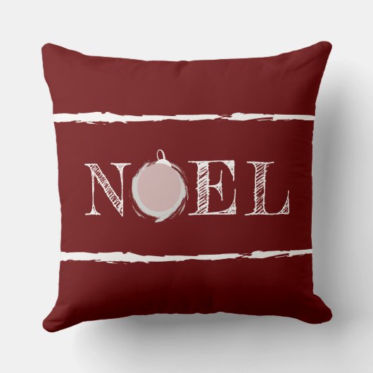 Rustic Noel Deep Red Holiday クッション (裏面)