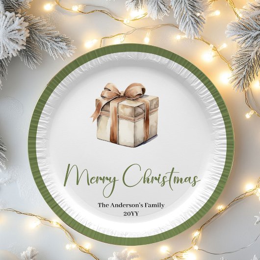 Rustic Nordic Christmas Custom Family Paper Plates ペーパープレート