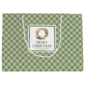 Rustic Nordic Christmas Gift Bag Neutral Minimal ラージペーパーバッグ (裏面)