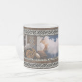 Rustic Nordic Knit Border Cozy Yarn Dream Frosted  フロストグラスマグカップ (正面左)