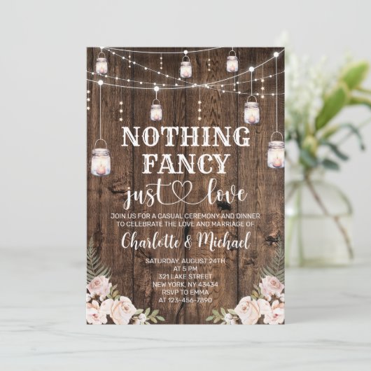 Rustic Nothing Fancy Just Love Wedding 招待状 (スタンド正面)