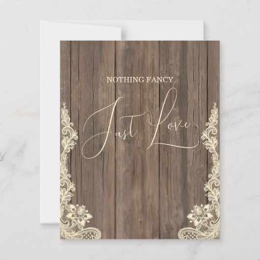 Rustic Nothing Fancy Just Love Wedding Invitation (裏面)