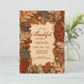 Rustic Oak Harvest Thanksgiving Celebration 招待状 (スタンド正面)