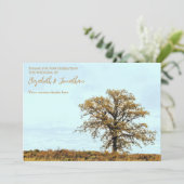 Rustic Oak Tree Autumn Wedding サンキューカード (スタンド正面)