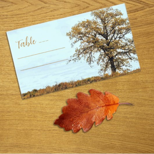 Rustic Oak Tree Autumn Wedding プレイスカード