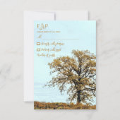 Rustic Oak Tree Autumn Wedding 出欠カード (正面)