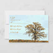 Rustic Oak Tree Autumn Wedding 出欠カード (正面)