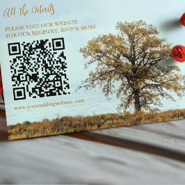 Rustic Oak Tree Autumn Wedding Details エンクロージャーカード