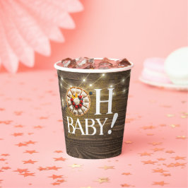 Rustic Oh Baby Cutie Pie Baby Shower 紙コップ